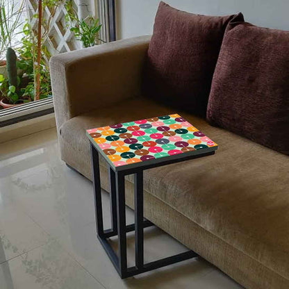 C End-Table Table For Sofa - Circle Code Pattern Nutcase