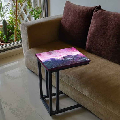 Latest C Shaped End Table - Space Colorful Watercolor Nutcase