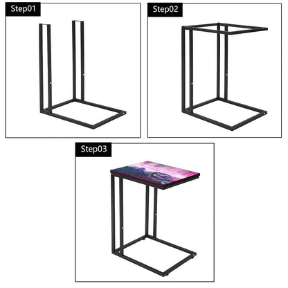 Latest C Shaped End Table - Space Colorful Watercolor Nutcase