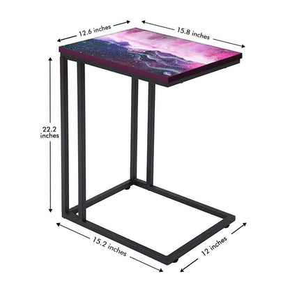 Latest C Shaped End Table - Space Colorful Watercolor Nutcase