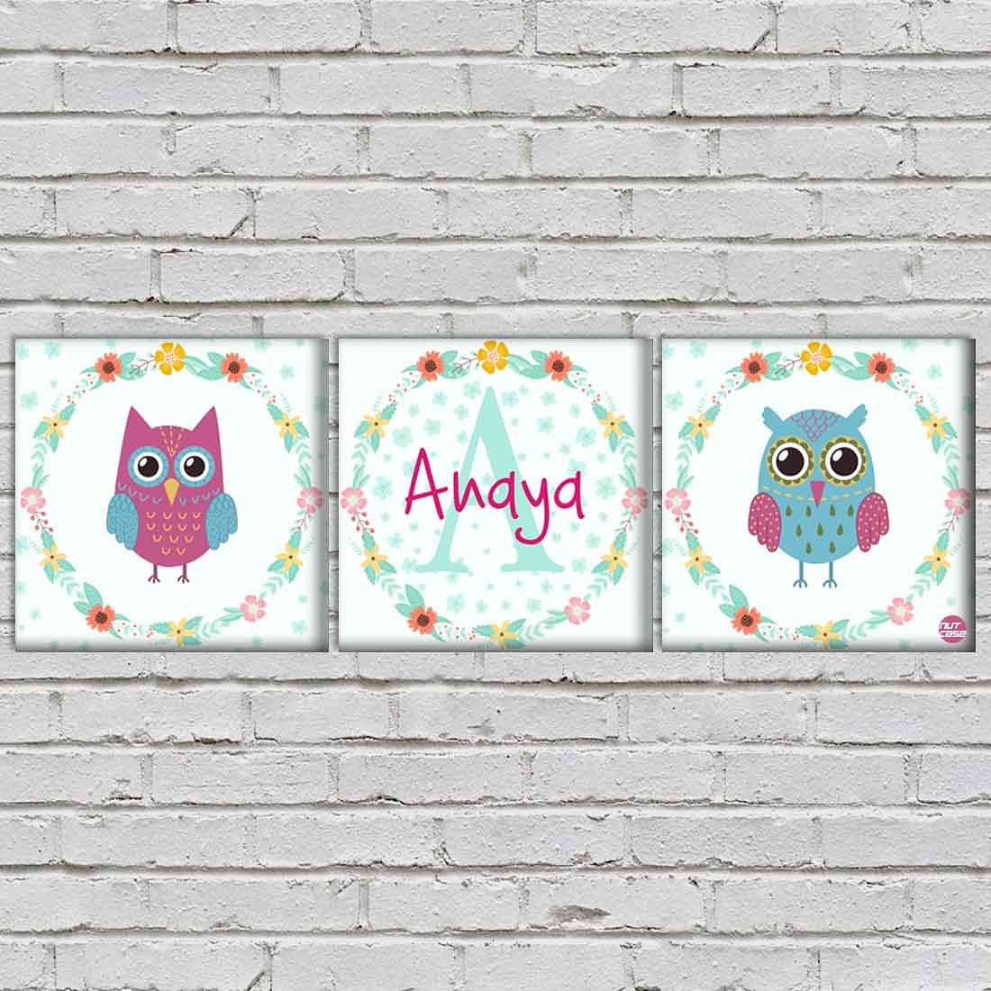 Personalized Nursery Wall Art  -Owl Nutcase