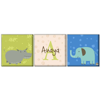 Nursery Wall Decor -Rhinoceros and Elephant Nutcase