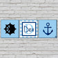 Personalized Baby Room Wall Art - Anchor Nautical Theme Nutcase