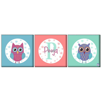 Personalized Nursery Wall Art  -Cute Owl Nutcase