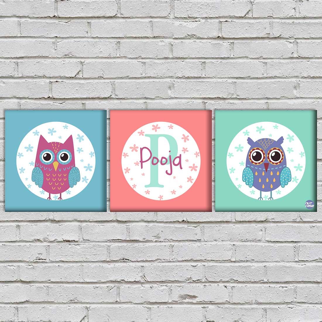 Personalized Nursery Wall Art  -Cute Owl Nutcase