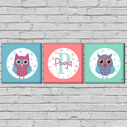 Personalized Nursery Wall Art  -Cute Owl Nutcase