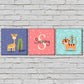 Personalized Nursery Wall Art (Set of 3) -Tigar and Giraffe Nutcase