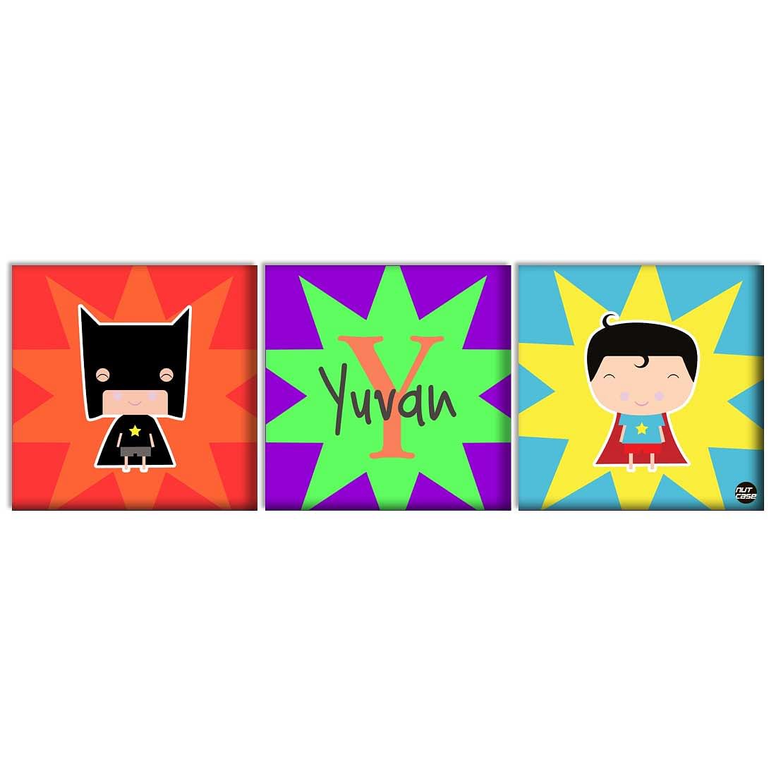 Personalized Nursery Wall Art  -Cute Superhero Nutcase