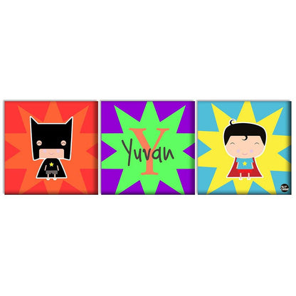 Personalized Nursery Wall Art  -Cute Superhero Nutcase