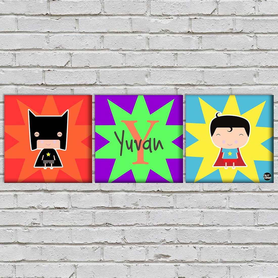 Personalized Nursery Wall Art  -Cute Superhero Nutcase