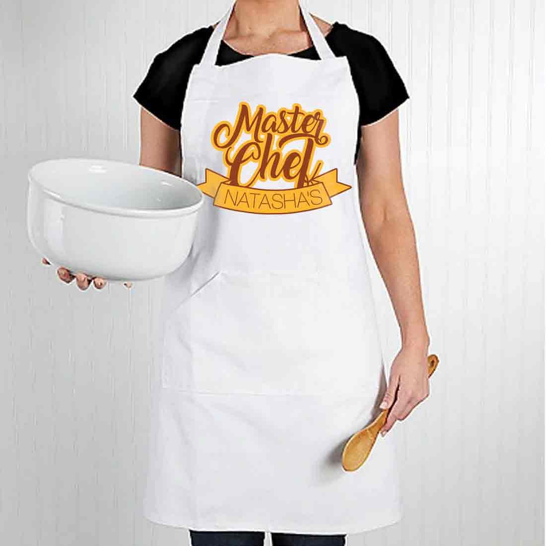 Best Master Chef Aprons Customised with Name for Women Nutcase
