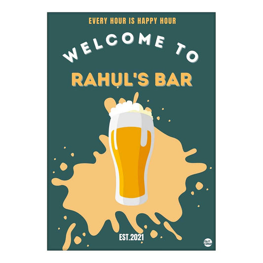 Personalized Bar Wall Decor Ideas Beer Posters-Happy Hour Nutcase