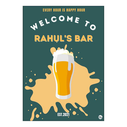 Personalized Bar Wall Decor Ideas Beer Posters-Happy Hour Nutcase