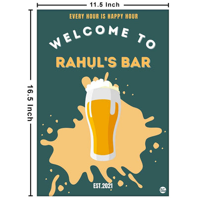 Personalized Bar Wall Decor Ideas Beer Posters-Happy Hour Nutcase