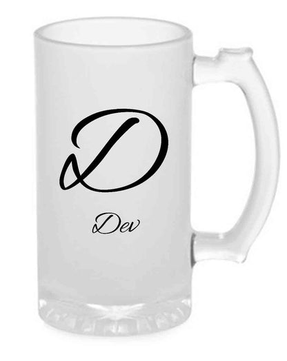 Nutcase Personalized Beer Mug- 473 ML - Add Your Name -  Initials Monogram Name Nutcase