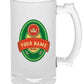 Custom Beer Mug Glass- 473 ML - Add Your Name -  BEER LABEL VINTAGE Nutcase