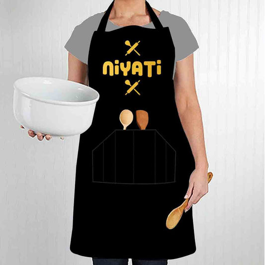 Custom Cooking Apron for Women With Add Your Text - Spoon Nutcase