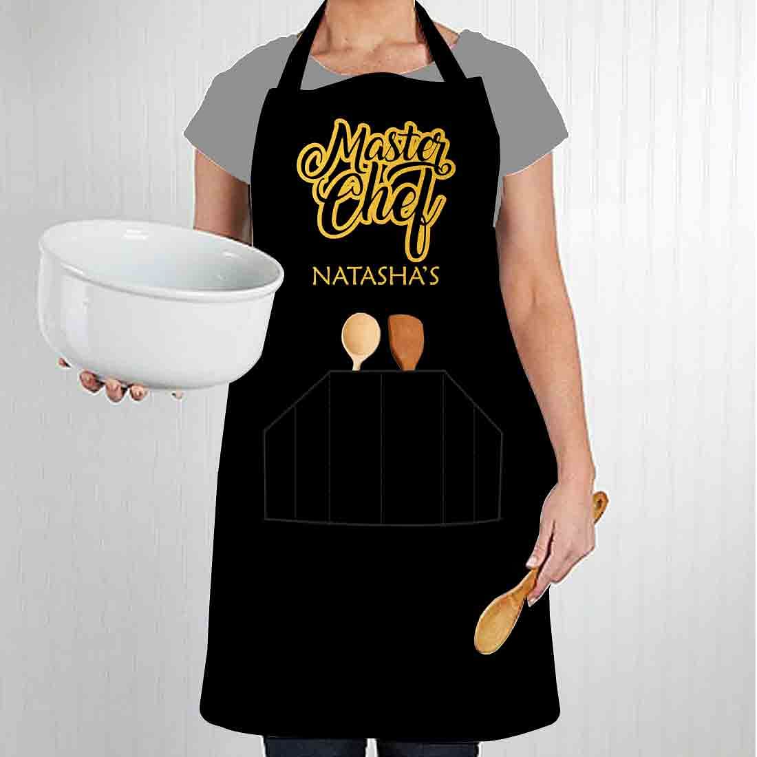 Personalized Aprons for Her Kitchen With Name Cooking - Master Chef Nutcase
