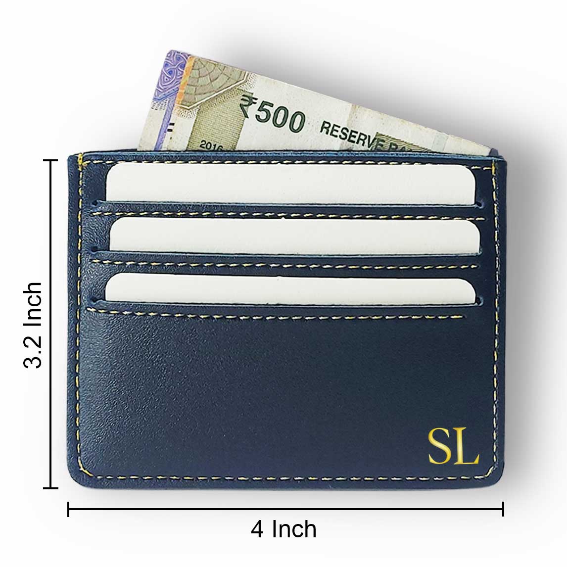 Personalised Credit Card Wallet Holder With Add Initials - Black Nutcase