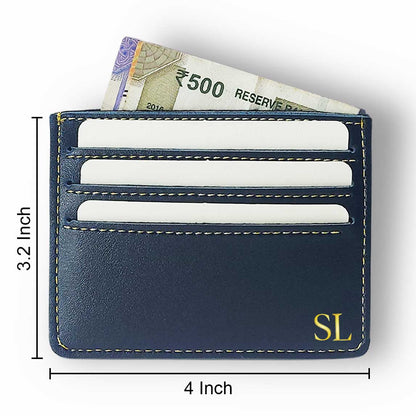 Personalised Credit Card Wallet Holder With Add Initials - Black Nutcase
