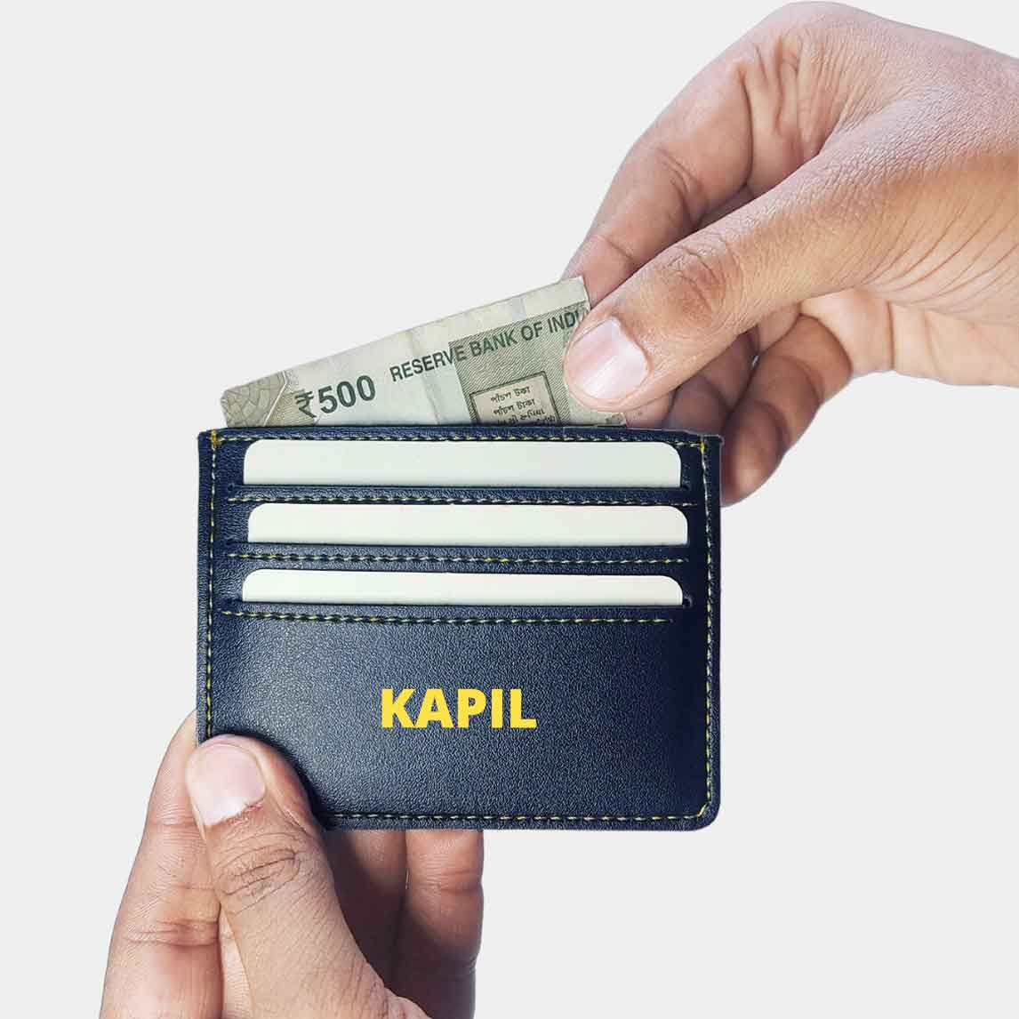 Personalized Credit Card Wallet Holder for Mens - Add Name Nutcase