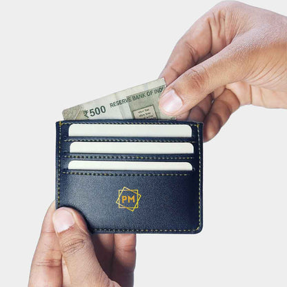 Customized Credit Card Organizer Wallet Holder for Men - Initials Nutcase