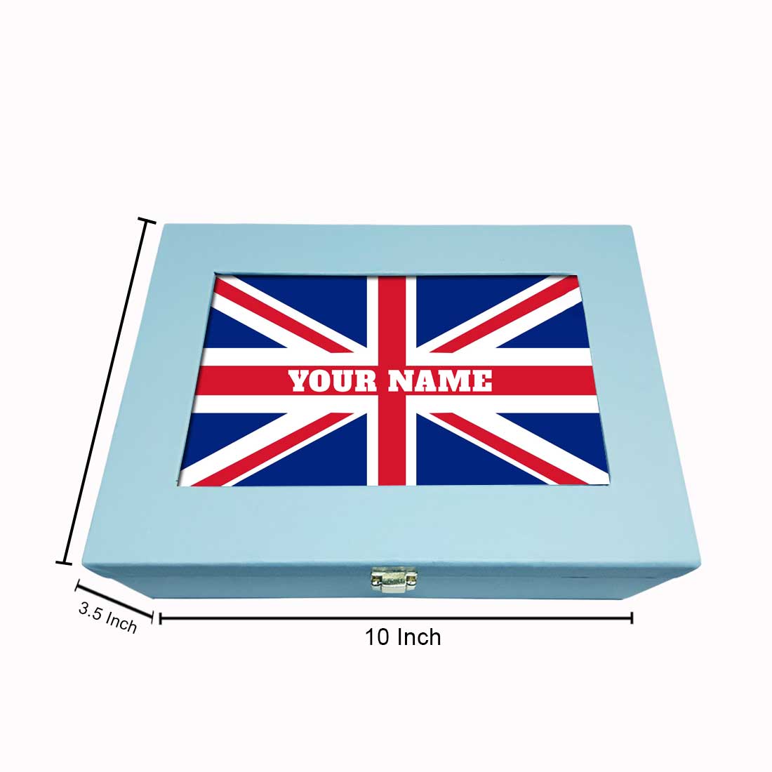 Customized Gift Boxes for Women Men Vegan Leather Add Name - UK Flag