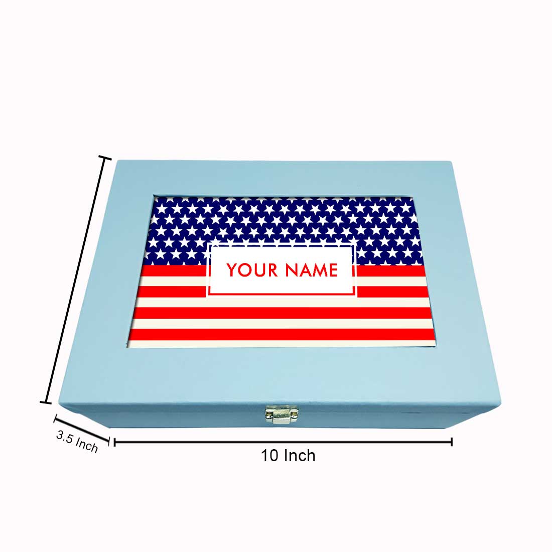 Personalised Gift Boxes for Men Vegan Leather Your Name -  American Flag