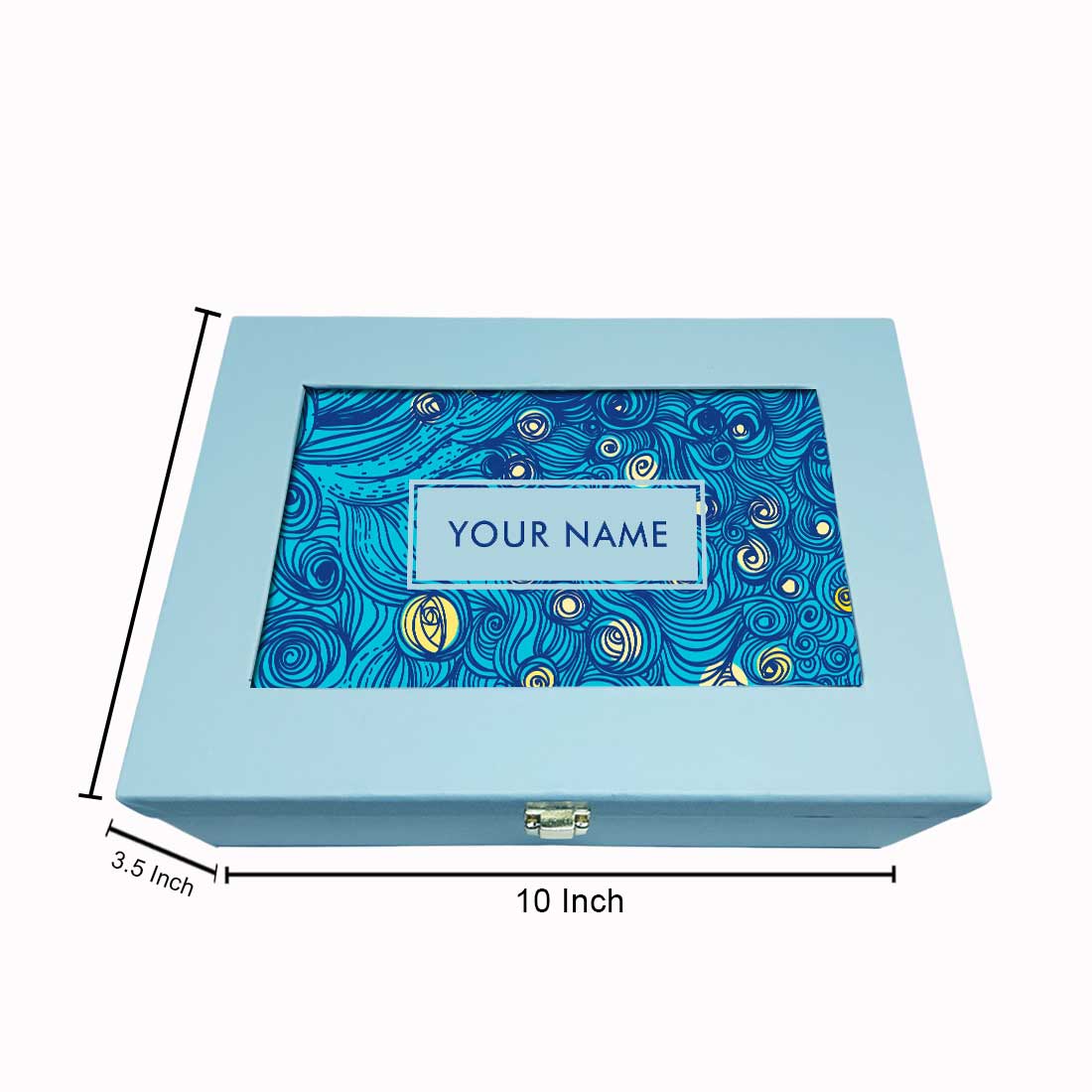 Personalized Birthday Gift Box for Women and Men Vegan Leather - Blue Wave