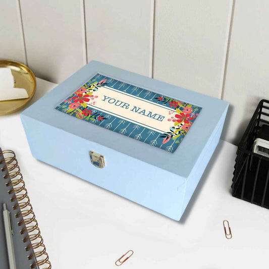 Customized Jewelry Box for Birthday Gift Women Vegan Leather - Flower