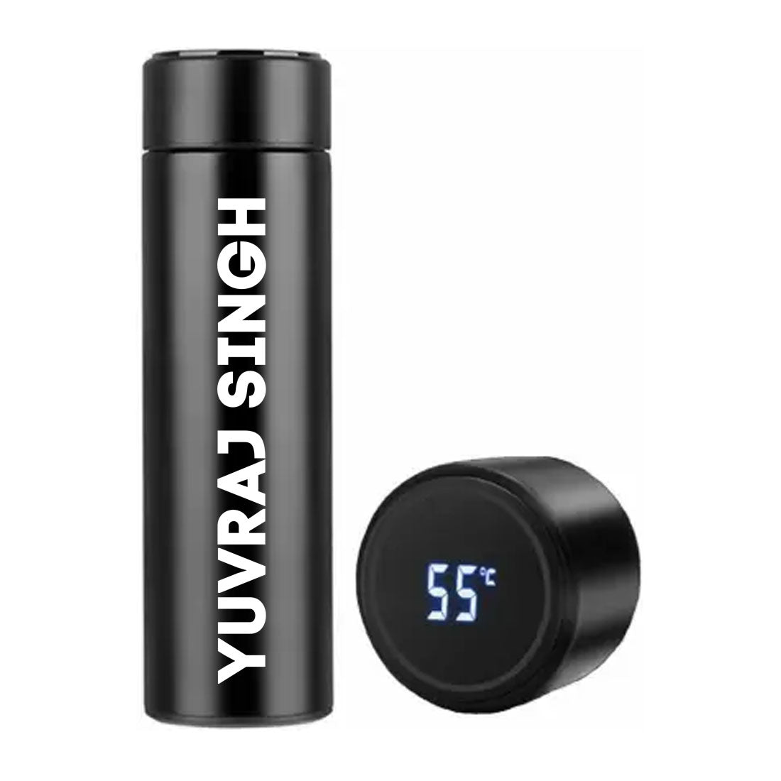 Custom Flask for Tea Coffee Vacuum Thermos with Temperature Display- Full Name