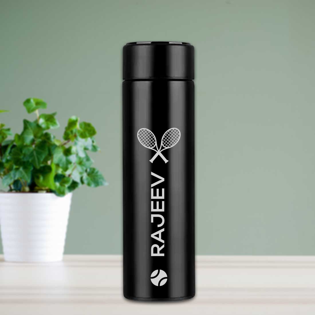 Custom Stainless Steel Thermos Coffee Flask with LED Display - Racket