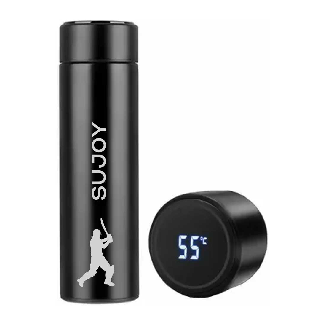 Custom Thermos Vacuum Flask with Temperature Display for Boys 500ml - Cricket