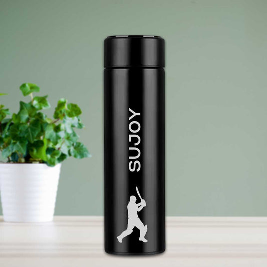 Custom Thermos Vacuum Flask with Temperature Display for Boys 500ml - Cricket