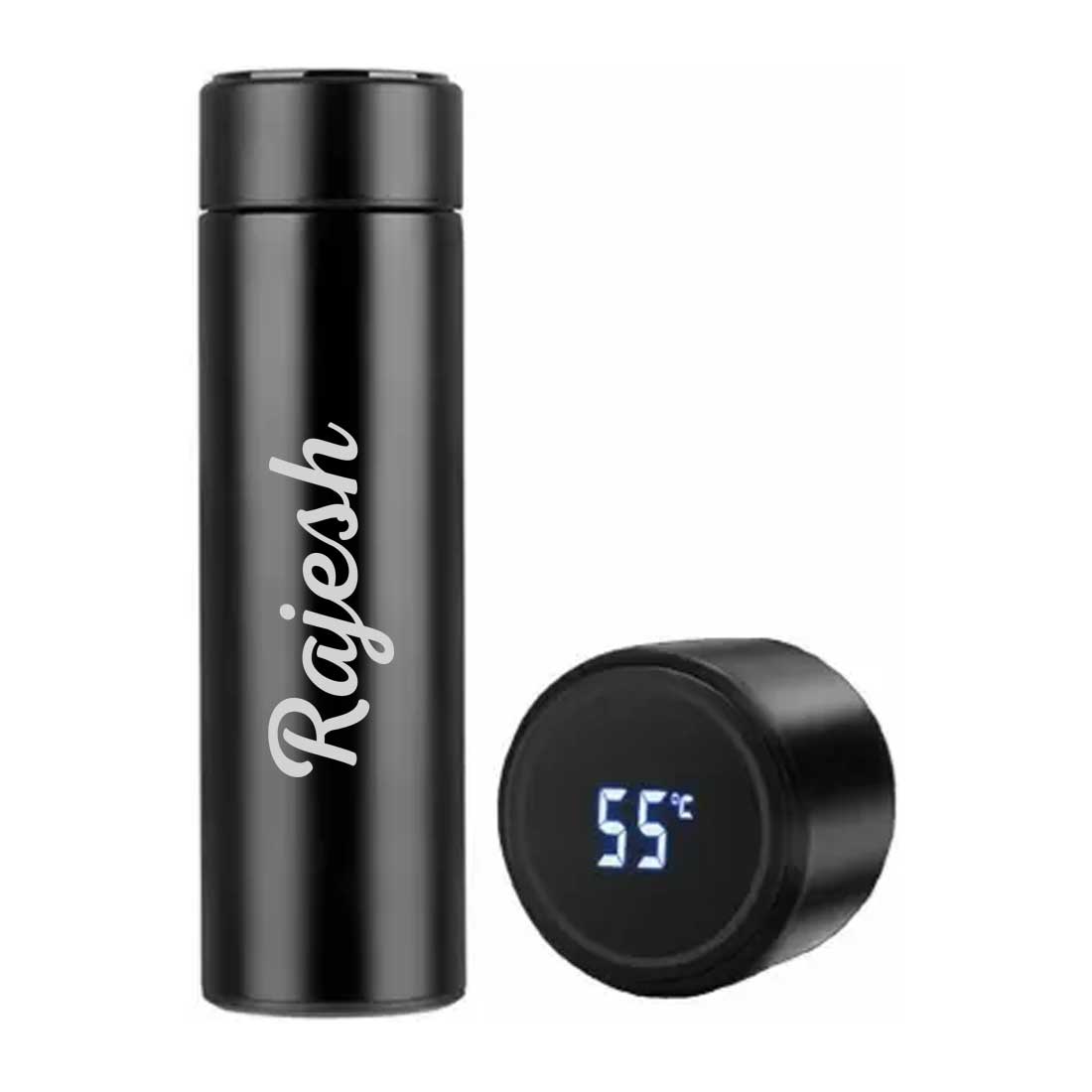 Custom Flask Thermos Bottle for Tea With LED Display Engraved Name - Add Name