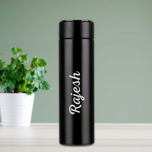 Custom Flask Thermos Bottle for Tea With LED Display Engraved Name - Add Name