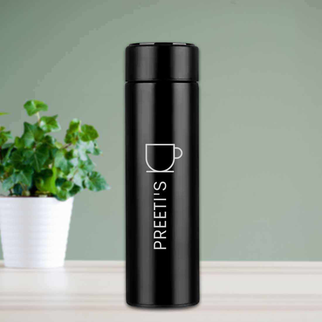 Personalised Thermos Flask for Tea with Temperature Display - Tea Cup