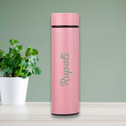 Personalized Coffee Flask Custom Name Engraved With Temperature Display - ADD TEXT