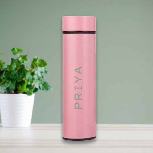 Custom Engraved Temperature Steel Bottle With Led Display for Tea Thermos - Add Name