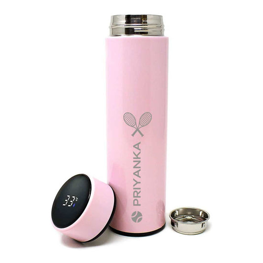 Customized  Engraved Temperature Steel Bottle With Led Display for Tea Flask - Racket