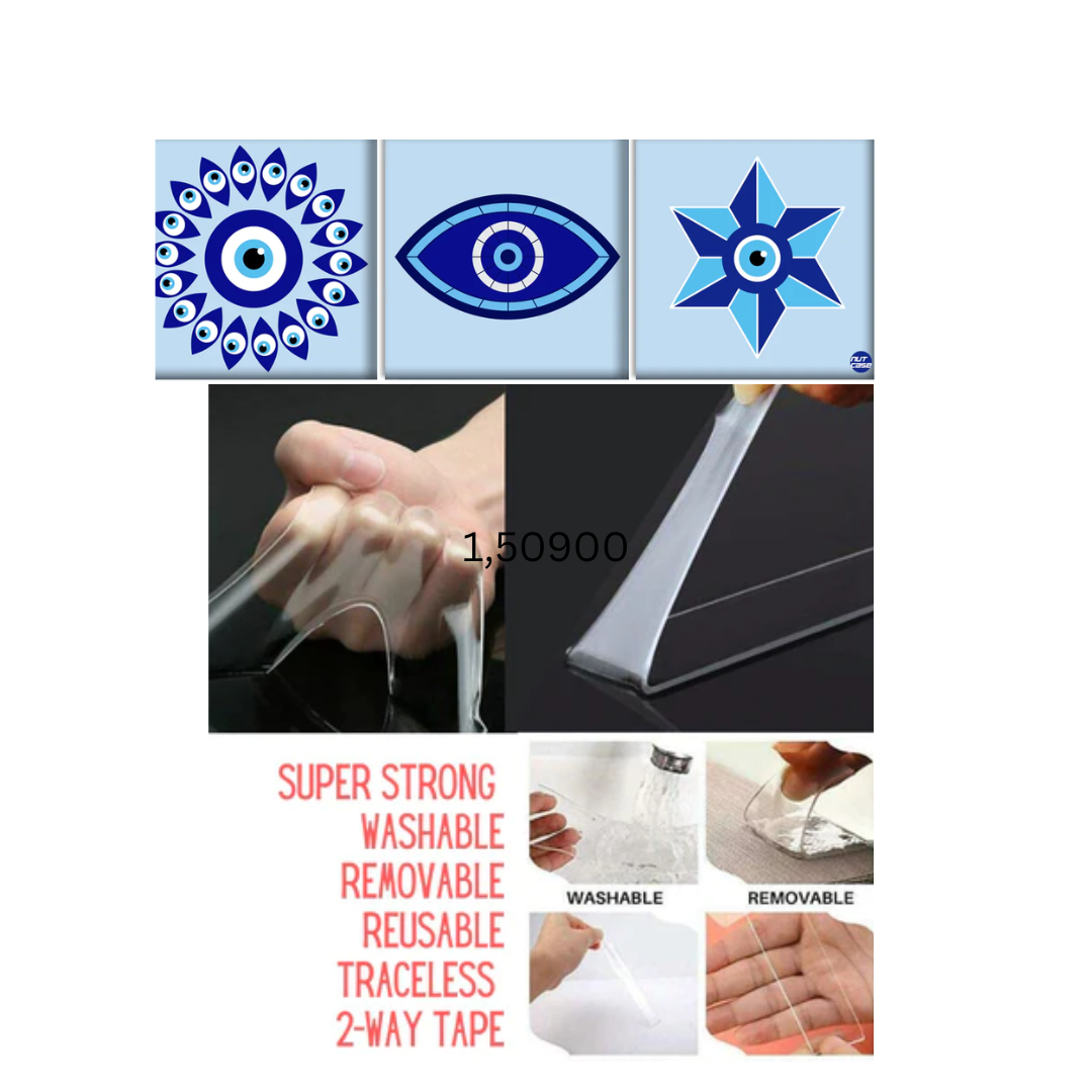 Pack of 3 Hanging Panels for Office Wall Art Decoration - Evil Eye Protector