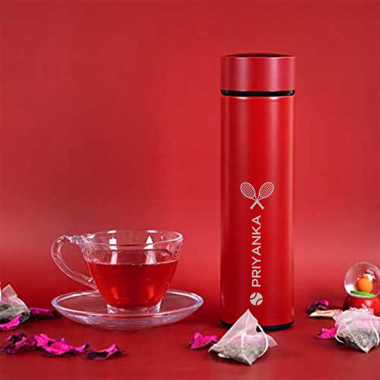Personalised Tea Flask Thermal Hot & Cold With Temperature Display - Racket