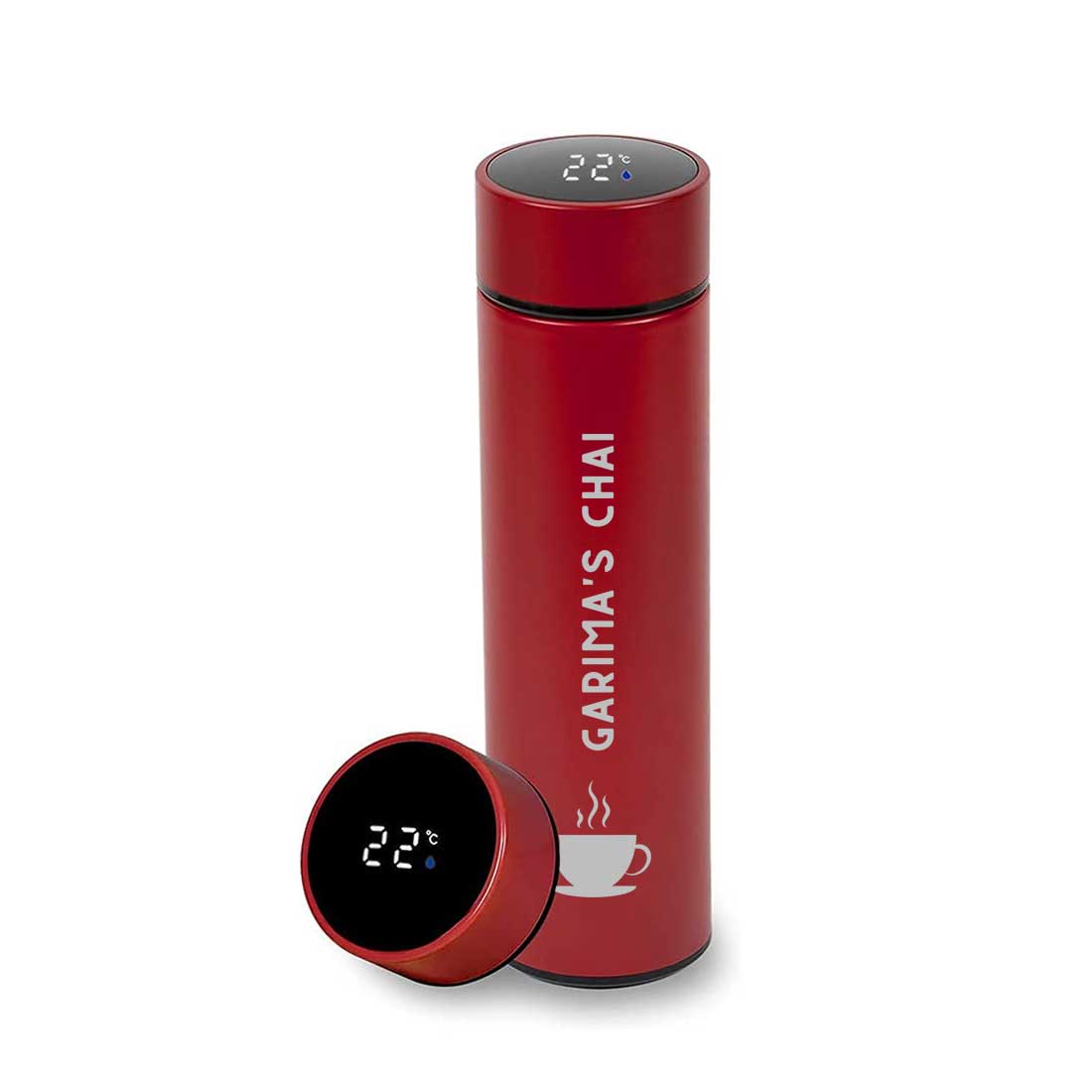 Engraved Custom Thermos Flask Stainless Steel With Temperature Display - Cup