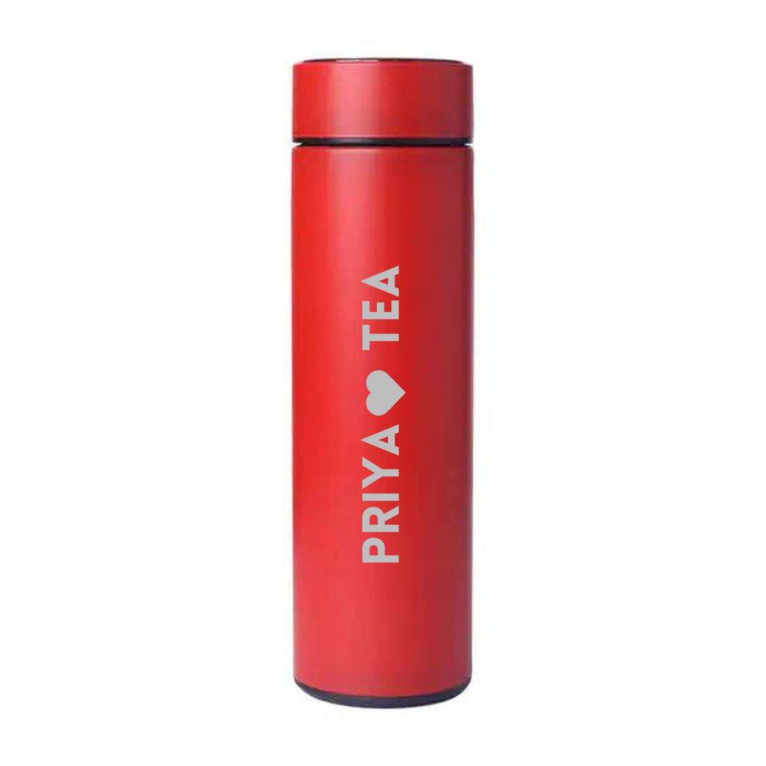 Custom Flask Thermos Bottle for Tea With LED Display Engraved Name - TEA