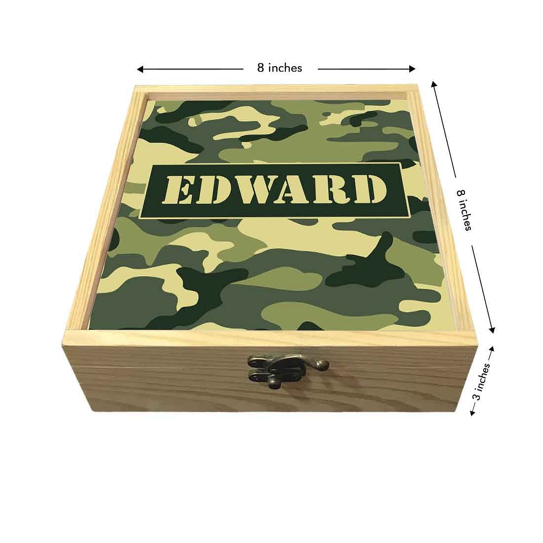 Custom Jewellery Box with Compartments - Military Green Camouflage Nutcase