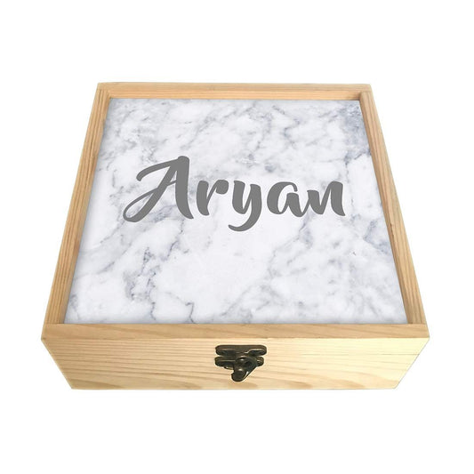 Customized Wooden Jewellery Box Organizer - White Marble Nutcase