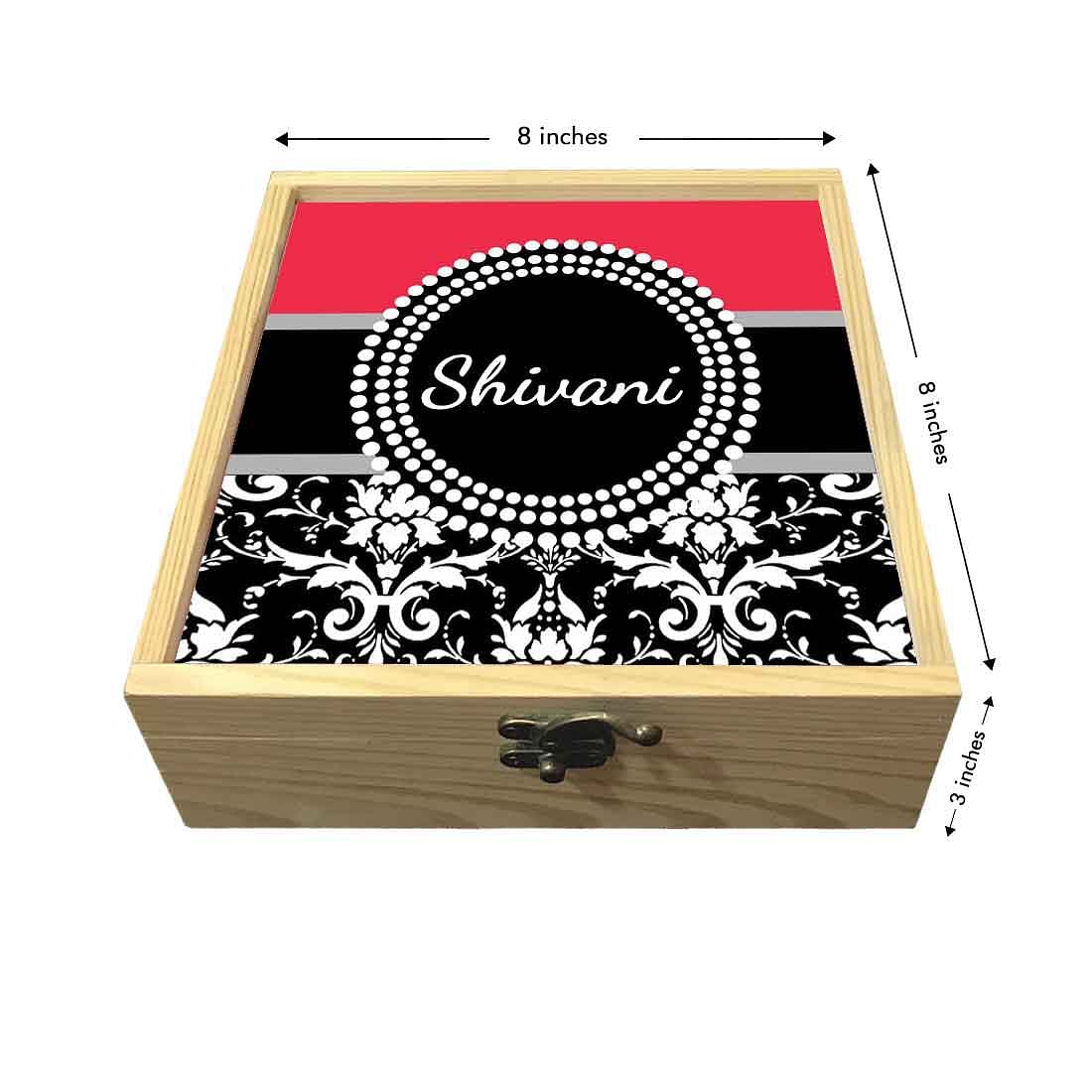 Custom Girly Jewellery Box Organizer - Damask Red Nutcase