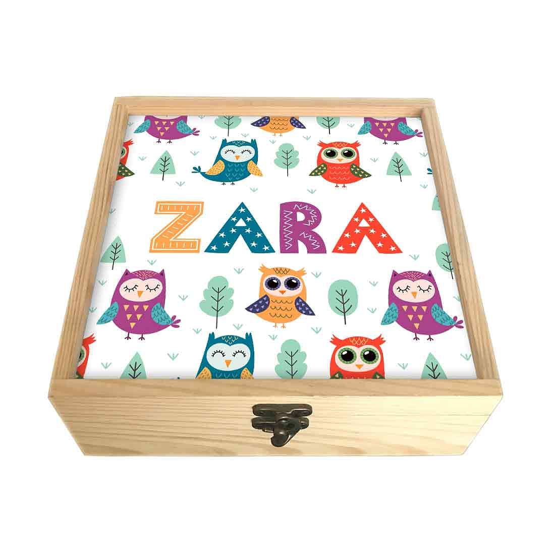 Childrens Customized Jewellery Box - Owl And Tree Nutcase