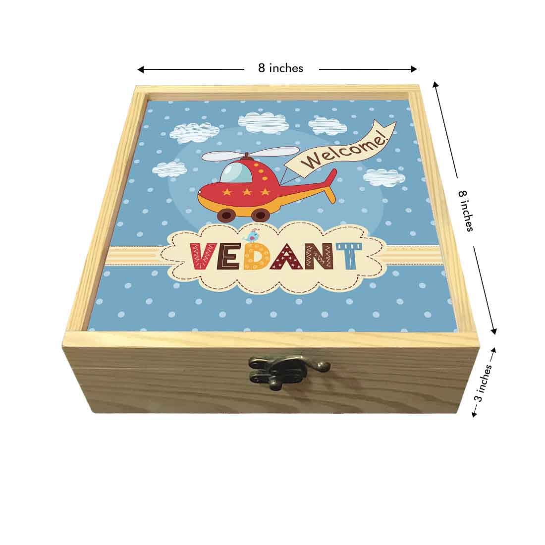 Childrens Personalized Jewellery Box - Helicopter & Clouds Nutcase