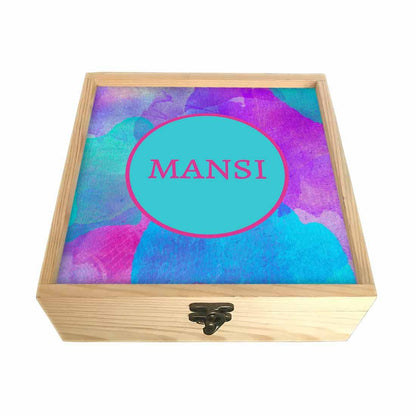 Customized Travel Jewellery Box - Blue Watercolor Nutcase